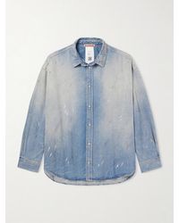 Acne Studios - Paint-splattered Distressed Denim Shirt - Lyst