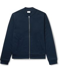 Handvaerk Pima Cotton-jersey Varsity Jacket - Blue