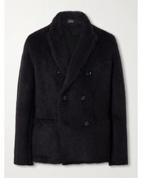 Tom Ford - Double-Breasted Brushed Cashmere, Mohair And Silk-Blend Knitted Blazer - Lyst