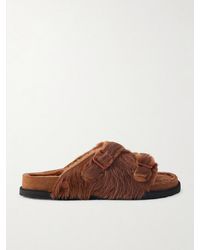 Birkenstock - Zürich Shearling-Lined Calf Hair Sandals - Lyst