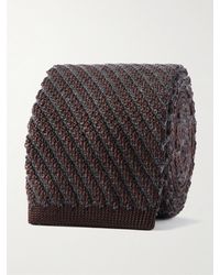 Brioni - 7Cm Striped Knitted Silk And Cashmere-Blend Tie - Lyst