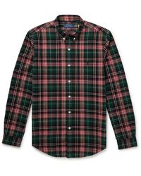 Polo Ralph Lauren - Slim-Fit Button-Down Collar Checked Cotton-Flannel Shirt - Lyst