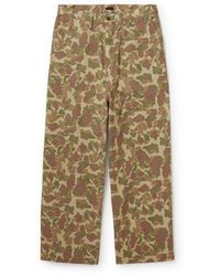 Kapital - Port Straight-leg Camouflage-print Herringbone Cotton Trousers - Lyst