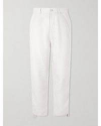Brunello Cucinelli - Straight-Leg Herringbone Linen Trousers - Lyst