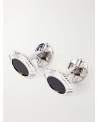 dunhill - Hobnail Coin Onyx And Sterling Cufflinks - Lyst