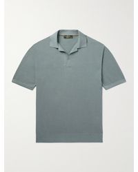 Loro Piana - Cotton And Silk-blend Piqué Polo Shirt - Lyst