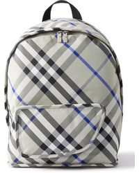 Burberry - Checked Nylon-twill Backpack - Lyst