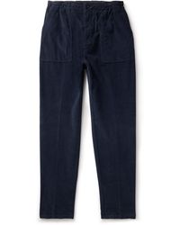 Altea - Fatigue Tapered Garment-dyed Stretch-cotton Corduroy Drawstring Trousers - Lyst