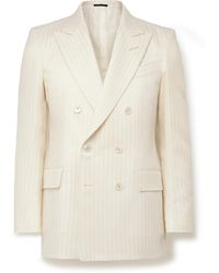 Tom Ford - Dyllan Double-Breasted Metallic Striped Wool-Blend Suit Jacket - Lyst