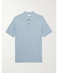 Club Monaco - Luxe Silk And Cashmere-blend Polo Shirt - Lyst