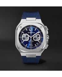 Bell & Ross Br 05 Automatic Chronograph 40mm Stainless Steel And Rubber Watch - Blue
