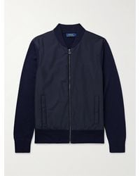 Polo Ralph Lauren - Padded Wool-Felt And Cotton-Blend Shell Bomber Jacket - Lyst