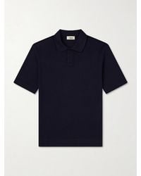Altea - Pierre Honeycomb-Knit Cotton-Piqué Polo Shirt - Lyst