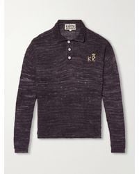Kartik Research - Eri Logo-Embroidered Knitted Silk Polo Shirt - Lyst