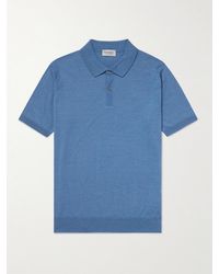 John Smedley - Leyburn Merino Wool And Sea Island Cotton-Blend Gauze Polo Shirt - Lyst