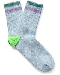 Kapital - Happy Heels Striped Ribbed Cotton-Blend Socks - Lyst