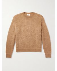 Saint Laurent - Schmal geschnittener Pullover aus einer Mohairmischung - Lyst