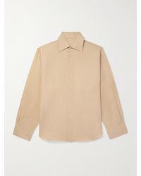 STÒFFA - Spread-collar Cotton And Linen-blend Shirt - Lyst