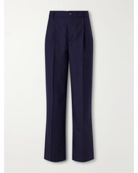 De Bonne Facture - Grandad Wide-Leg Virgin Wool Trousers - Lyst