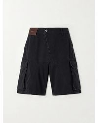 JW Anderson - Twisted Wide-Leg Cotton-Twill Cargo Shorts - Lyst