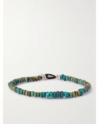Mikia - Silver Turquoise Beaded Bracelet - Lyst