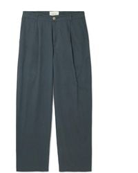 Folk - Anniversary Wide-Leg Pleated Cotton-Twill Trousers - Lyst