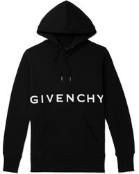 Givenchy Black Logo Cotton Sweatshirt for Men gym and workout clothes Sweatshirts Mens Clothing Activewear 