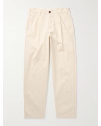 Richard James - Gerade geschnittene Hose aus Baumwoll-Twill mit Falten - Lyst