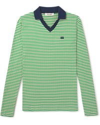 Wales Bonner - Slim-fit Logo-embroidered Striped Supima Cotton-blend Polo Shirt - Lyst