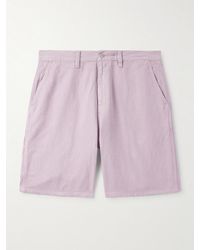 Carhartt - Walter Single Knee Wide-leg Cotton And Linen-blend Canvas Shorts - Lyst