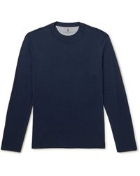 Brunello Cucinelli - Layered Silk And Cotton-blend Jersey T-shirt - Lyst