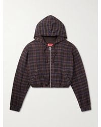 424 - Kapuzenjacke aus gestreiftem Flanell aus einer Baumwollmischung mit Reißverschluss - Lyst