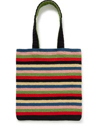 Bode - Village Striped Crocheted Cotton Tote Bag - Lyst
