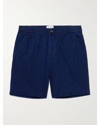 Oliver Spencer - Osborne Straight-Leg Herringbone Cotton Shorts - Lyst