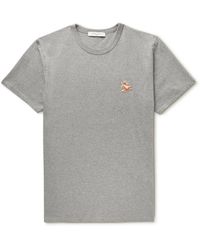 Maison Kitsuné - Logo-appliquéd Cotton-jersey T-shirt - Lyst