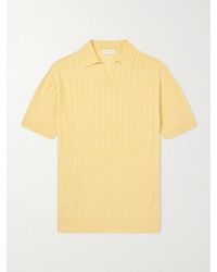 Boglioli - Ribbed Linen And Cotton-Blend Polo Shirt - Lyst