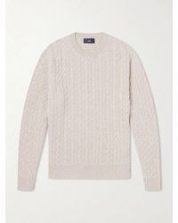 dunhill - Cable-knit Cashmere And Linen-blend Sweater - Lyst