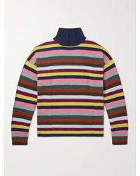 Allude - Striped Wool And Cashmere-blend Rollneck Sweater - Lyst