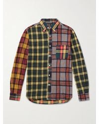Beams Plus - Patchwork Checked Cotton-Flannel Shirt - Lyst