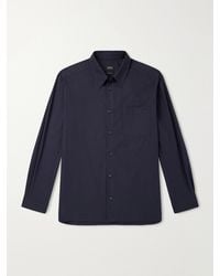 A.P.C. - Malo Logo-embroidered Organic Cotton-poplin Shirt - Lyst
