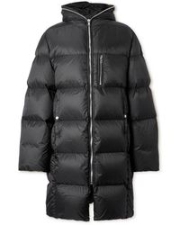 Rick Owens - Moncler Logo-appliquéd Quilted Shell Hooded Down Coat - Lyst