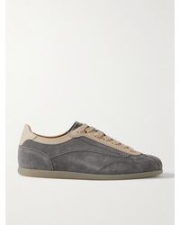 Brunello Cucinelli - Grauer Schnürsneaker Mit Mandelzehen - Lyst