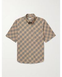 Burberry - Slim-fit Button-down Collar Checked Cotton Oxford Shirt - Lyst