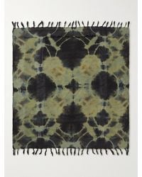 Nicholas Daley Tasselled Tie-dyed Cotton-voile Scarf - Green