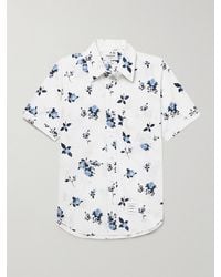 Thom Browne - Button-down Collar Floral-print Cotton-poplin Shirt - Lyst