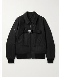 Rick Owens - Belted Linen And Wool-blend Bomber Jacket - Lyst
