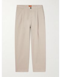 Barena - Schmal zulaufende verkürzte Hose aus Stretch-Baumwoll-Twill mit Falten - Lyst