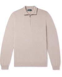 Slowear - Zanone Slim-Fit Cotton Zip-Up Sweater - Lyst