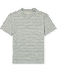 Officine Generale - Striped Cotton And Linen-blend T-shirt - Lyst
