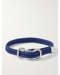 Bottega Veneta - Braided Leather And Sterling Bracelet - Lyst